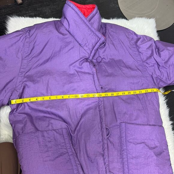Vintage 80’s Totes Puffer Down Retro Red Purple Mid-Length Parka Coat Jacket M - Picture 10 of 10